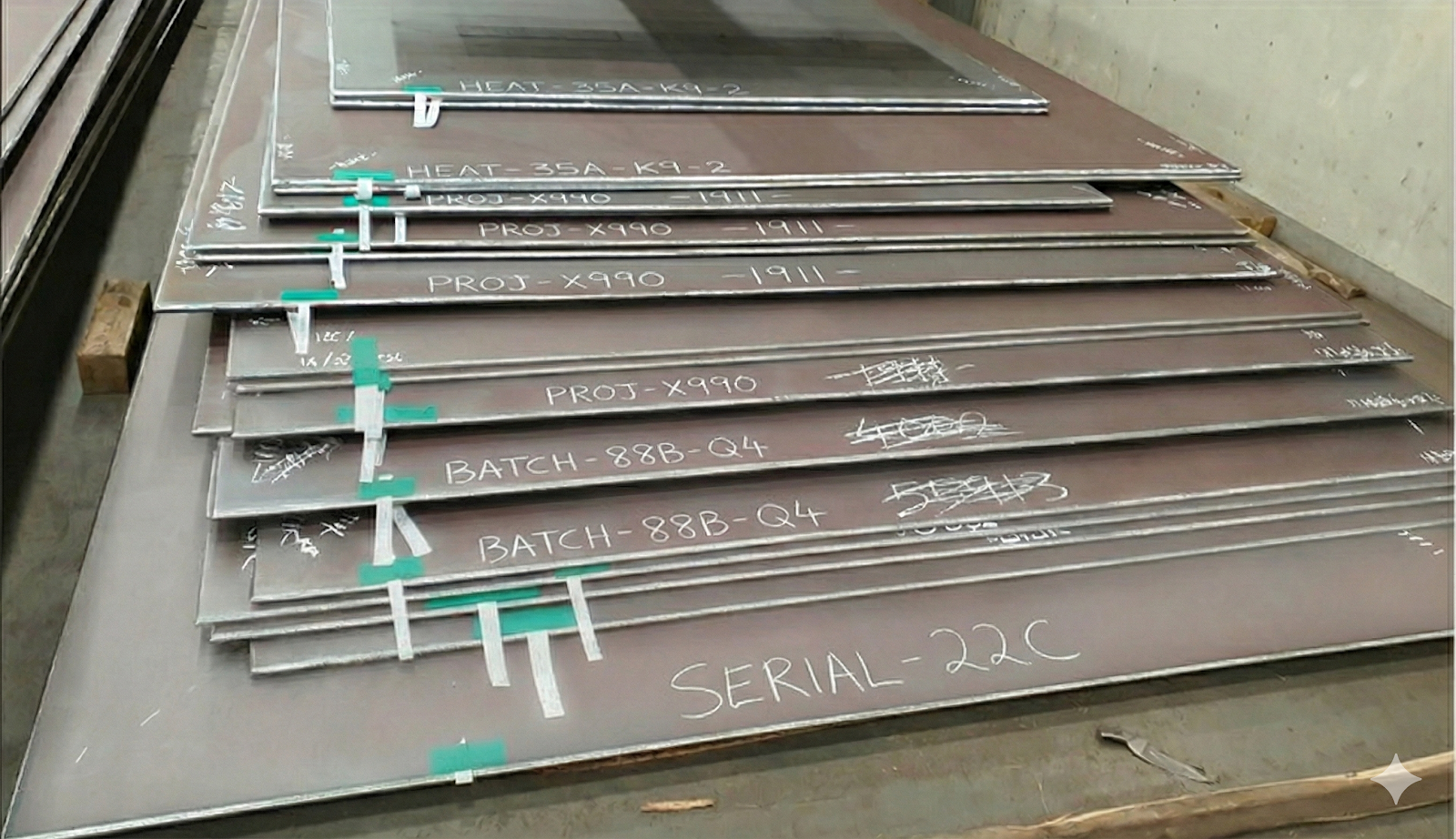 A stack of metal sheets

Description automatically generated